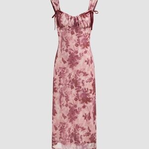 Cider Floral Pink Midi Dress